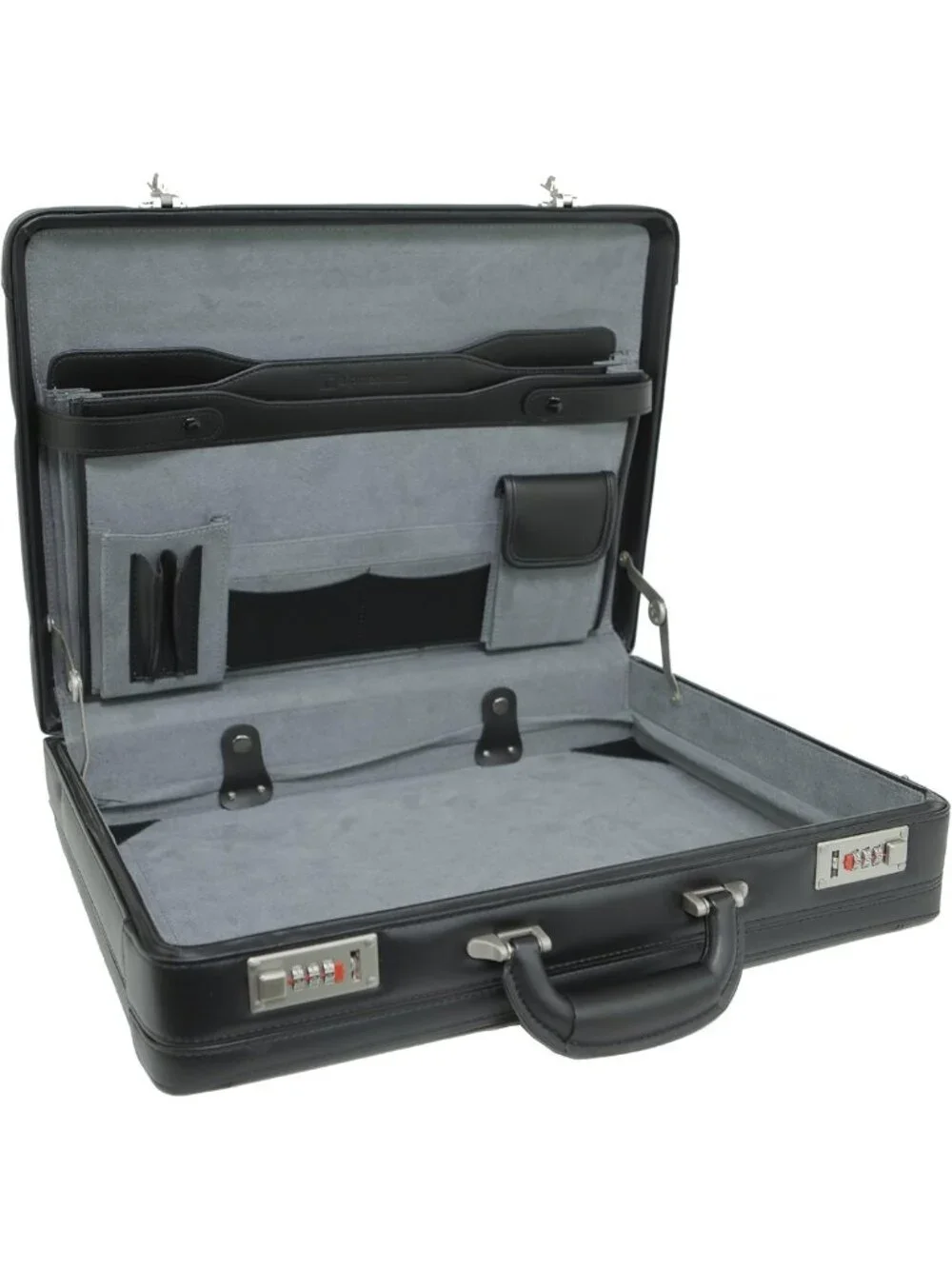 Expandable Genuine Leather Briefcase for Men | Dual Lock Attache Business Bag